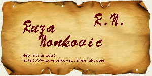 Ruža Nonković vizit kartica